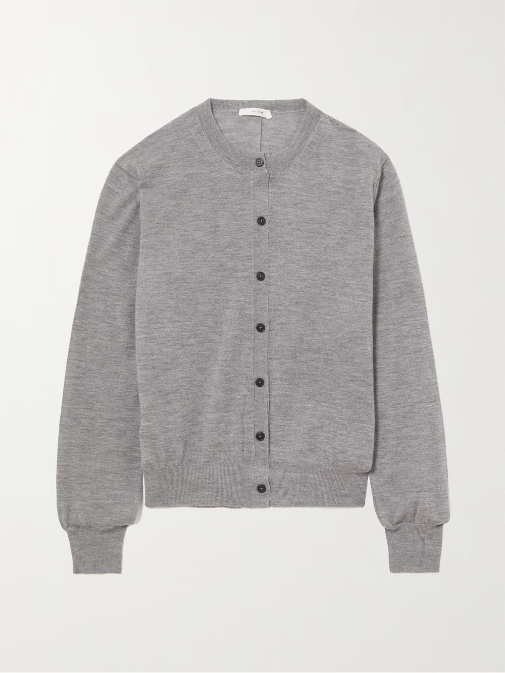 The Row Battersea Grey Button-Front Crewneck Sweater Size small